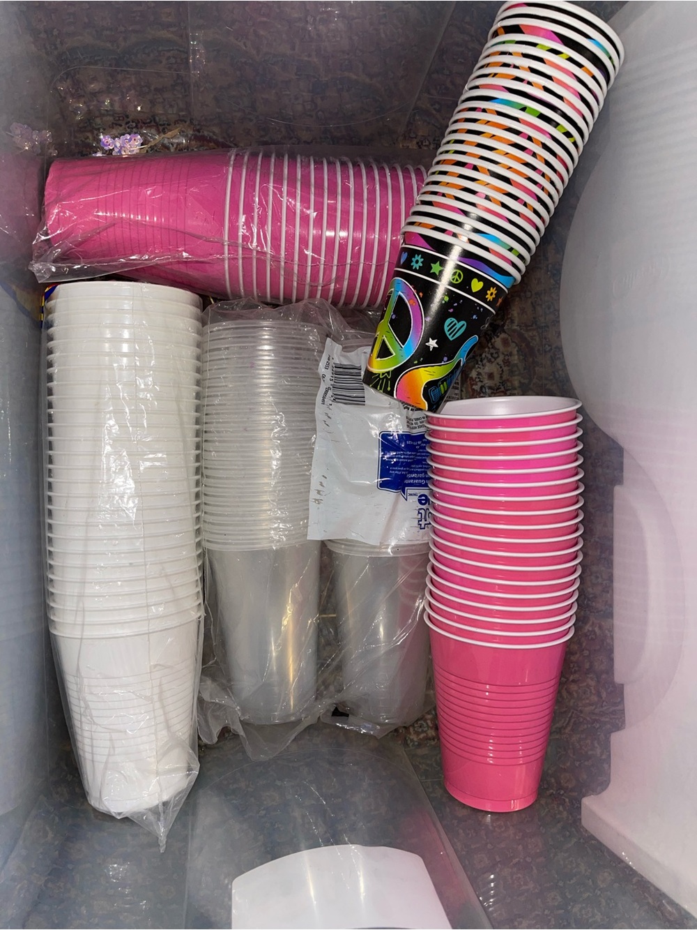 Party Cups Set - Pink and White Disposable Cups